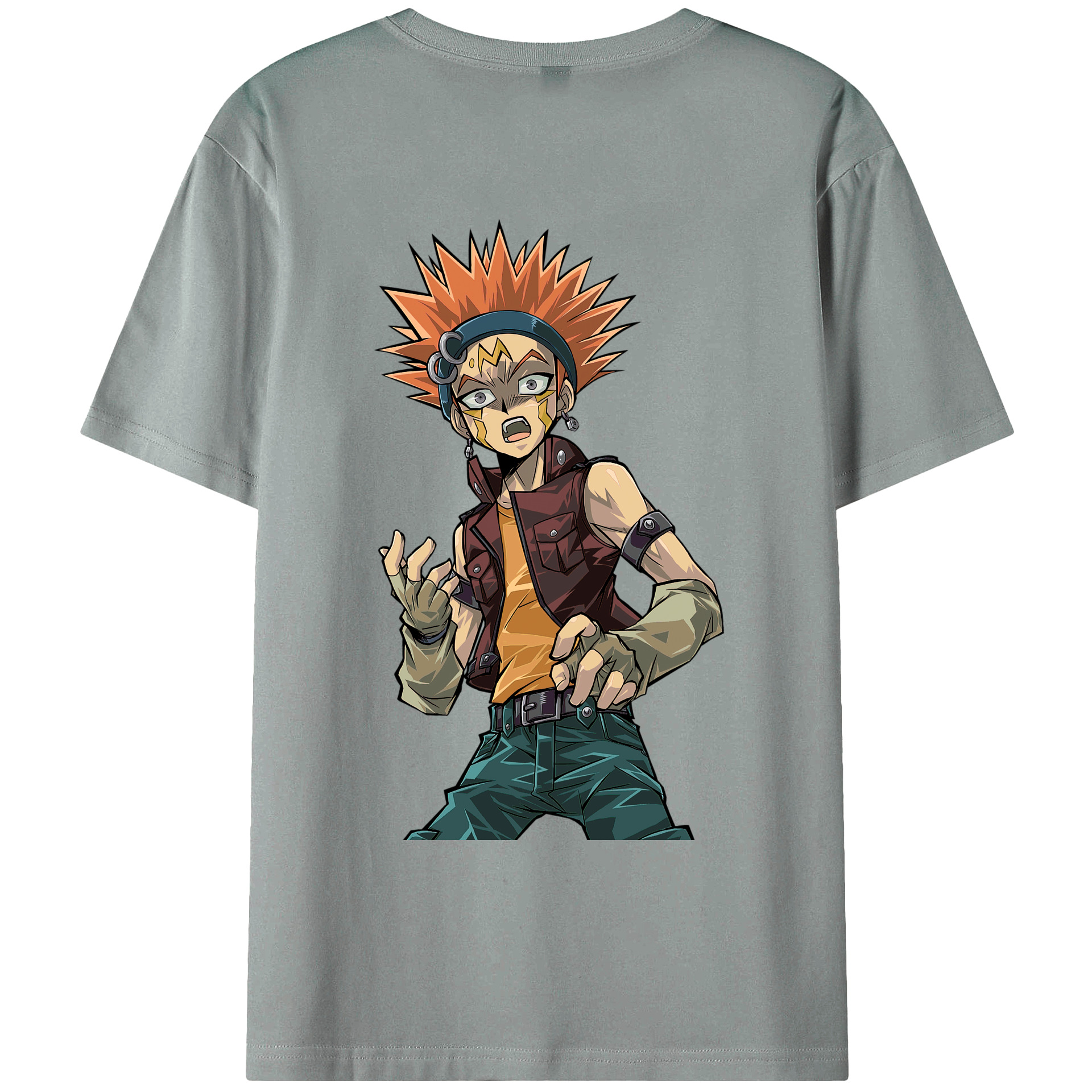 （画像用） 遊☆戯☆王 Yu-Gi-Oh! 綿100％ メンズ半袖Tシャツ（バックプリント） 通気性